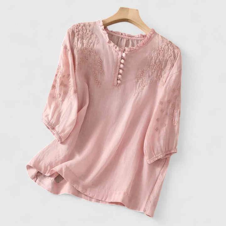 Vasilène | Elegant Button-Front Blouse