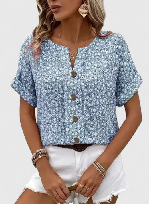 Sabine - Elegant Summer Floral Top